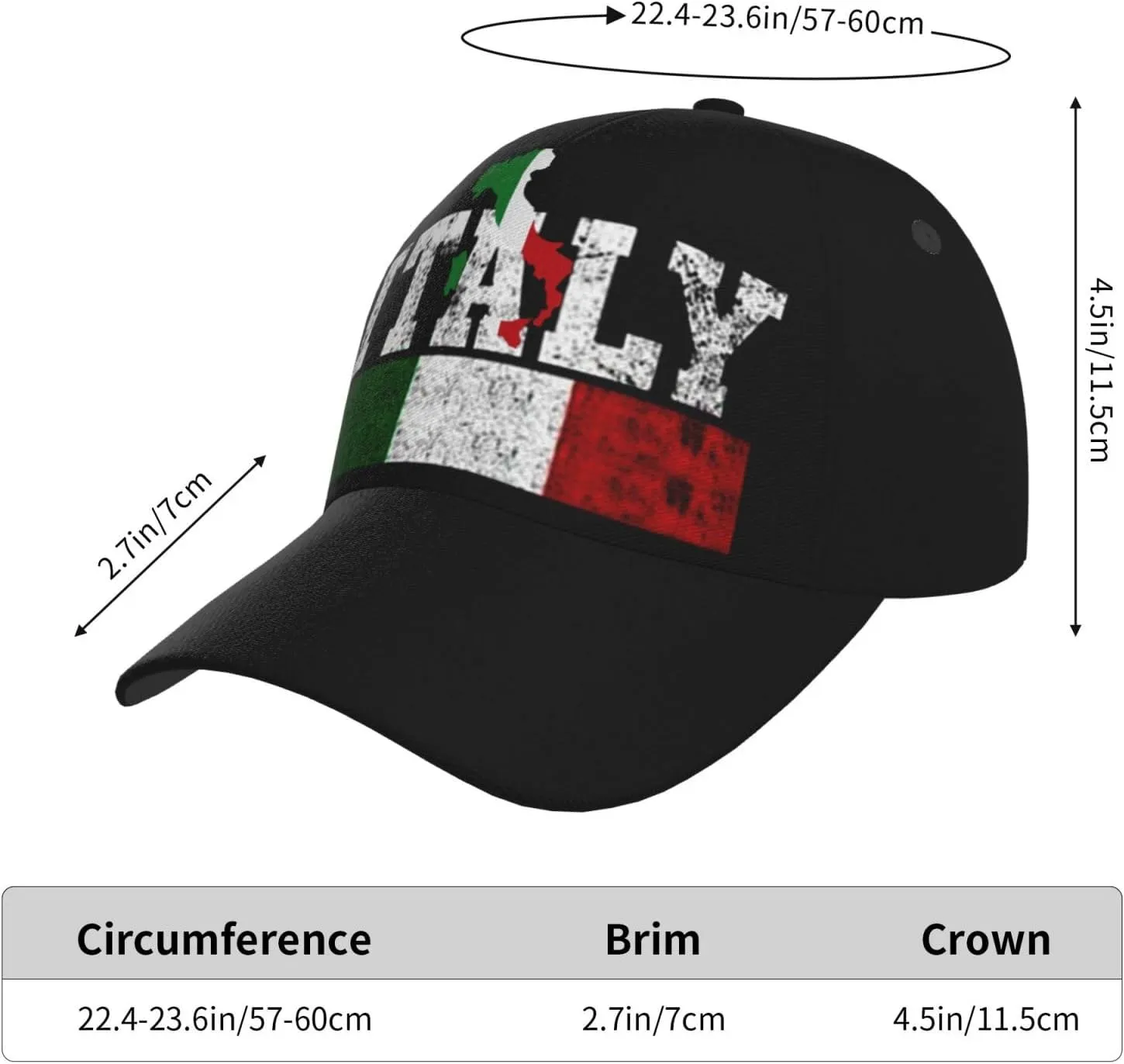 Italy Flag Snapback Cap Italy Baseball Hats Italian Sun Hat Adjustable Flag Cap Italy Hats for Women Men