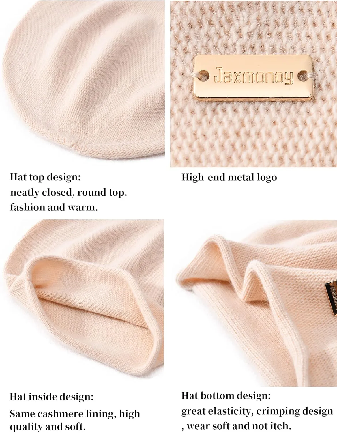 jaxmonoy Slouchy Knit Beanie Hat for Women Winter Soft Warm Ladies Laightweight Slouch Knitted Skull Beanies Cap