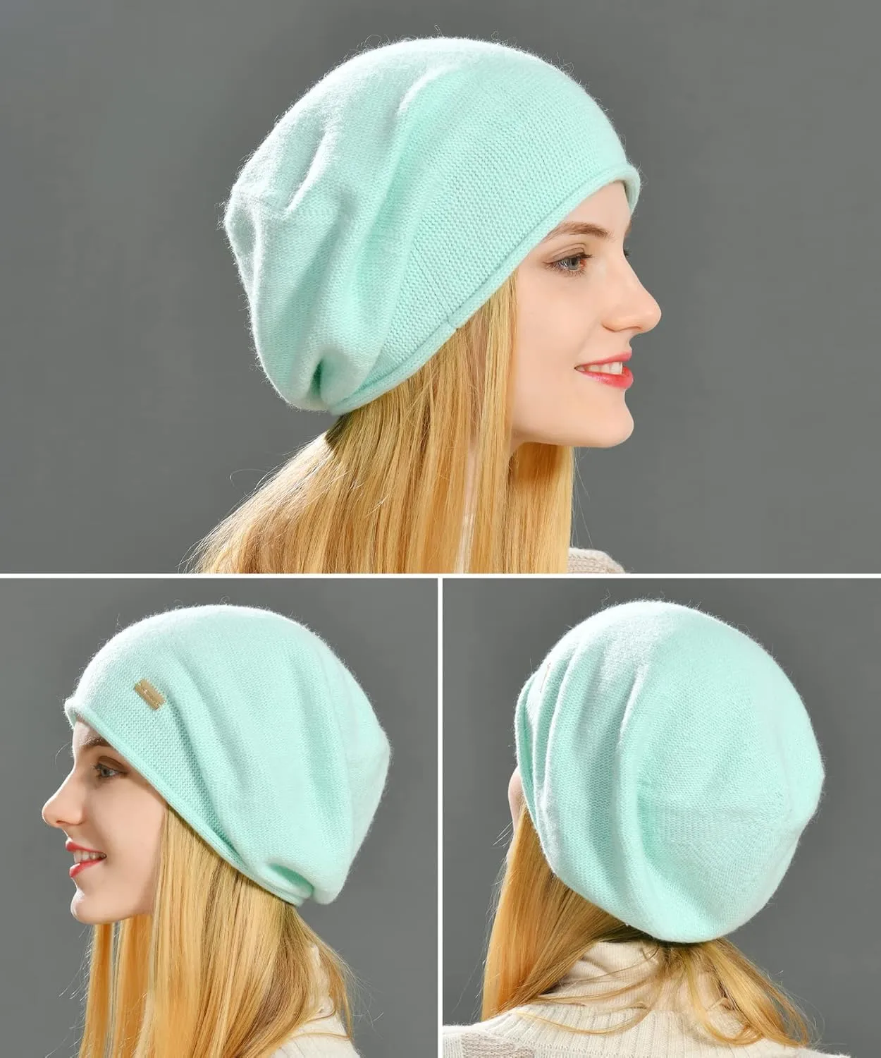 jaxmonoy Slouchy Knit Beanie Hat for Women Winter Soft Warm Ladies Laightweight Slouch Knitted Skull Beanies Cap