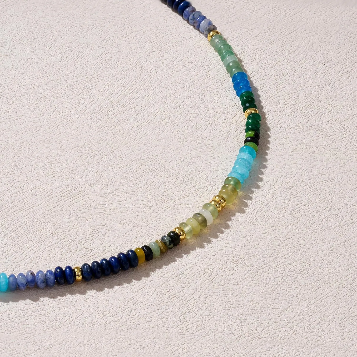 KELORIS PATH Beaded Necklace for Women, Colorful Gemstone Boho Bead Choker for Beach, Trendy Summer Natural Stone Jewelry Gifts