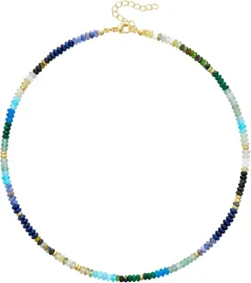 KELORIS PATH Beaded Necklace for Women, Colorful Gemstone Boho Bead Choker for Beach, Trendy Summer Natural Stone Jewelry Gifts
