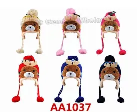 Kids Fur Lining Moose Toboggan Beanies Wholesale