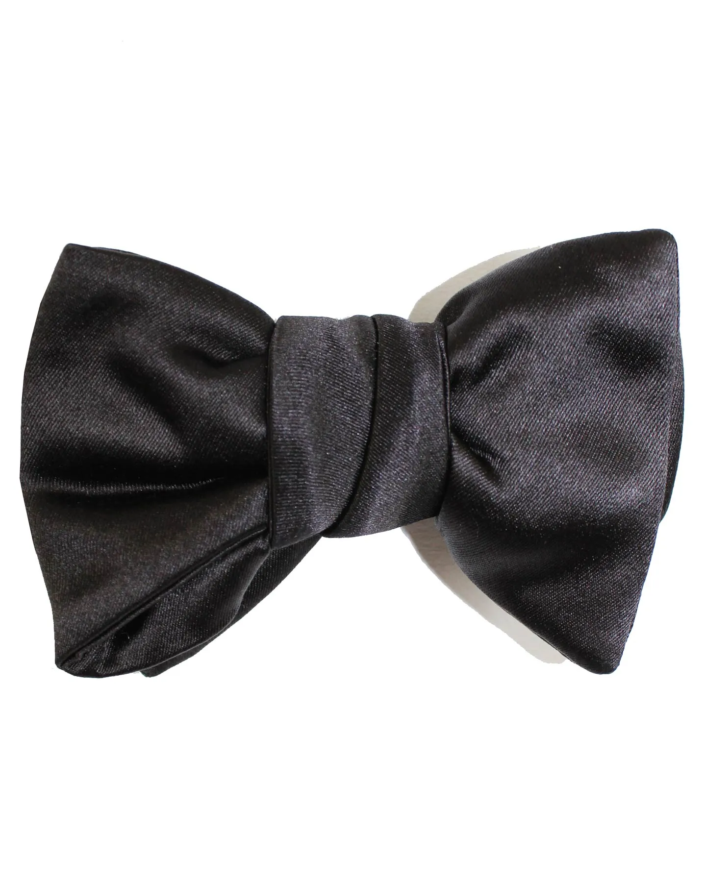 Le Noeud Papillon Black Satin Silk Bow Tie - Luxury Self Tie Bow Tie