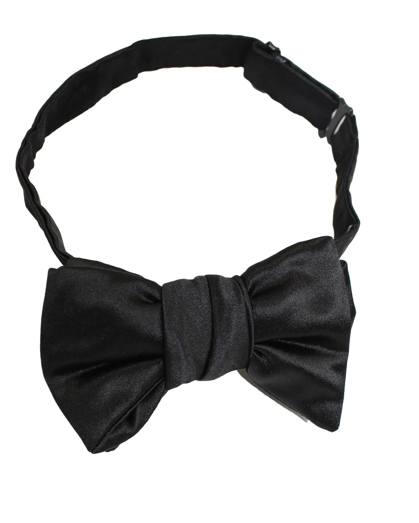 Le Noeud Papillon Black Satin Silk Bow Tie - Luxury Self Tie Bow Tie