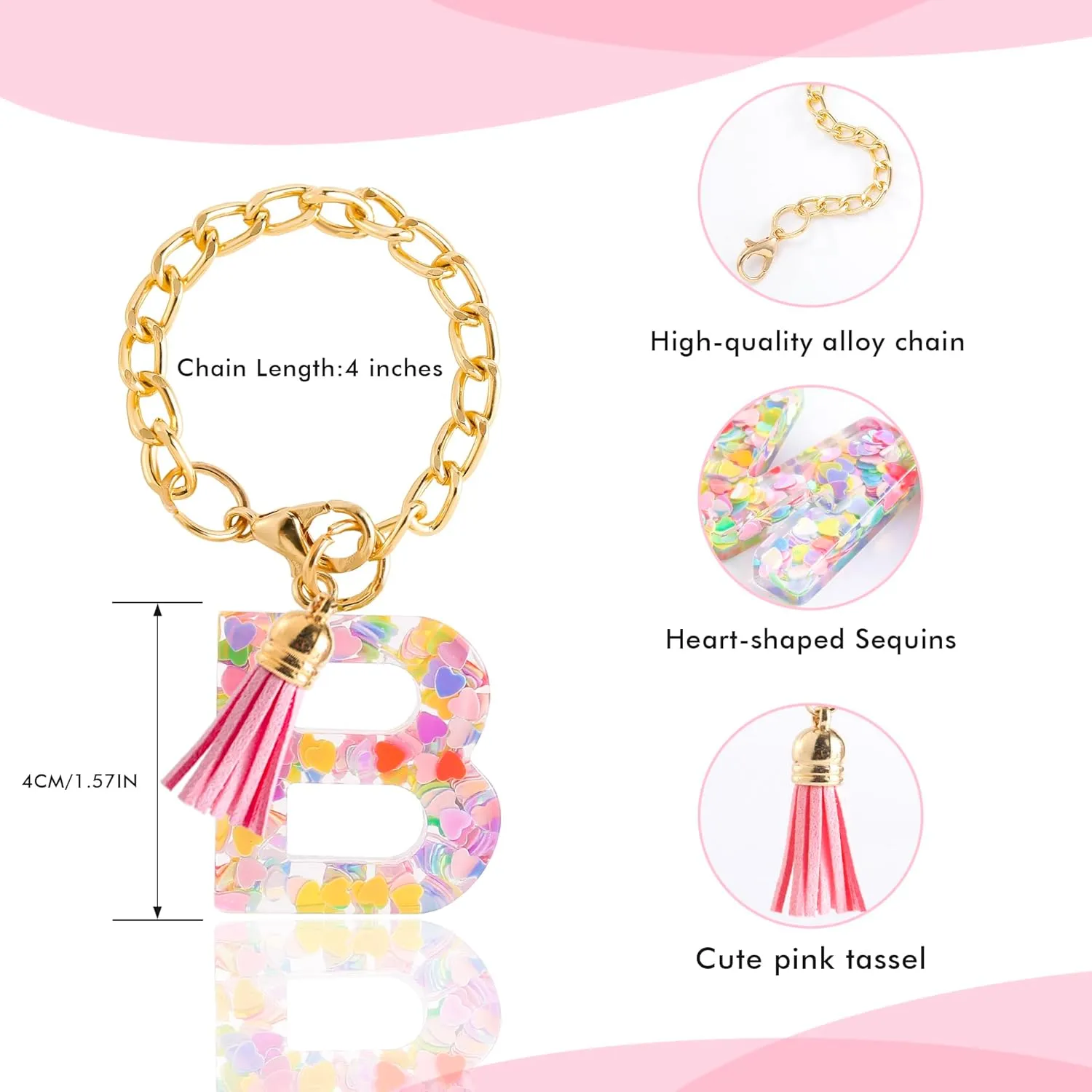 Letter Charm Accessories for Stanley Cup 1 PCS Cute Initial Keychain Handle Charm for Stanley Tumbler for Women