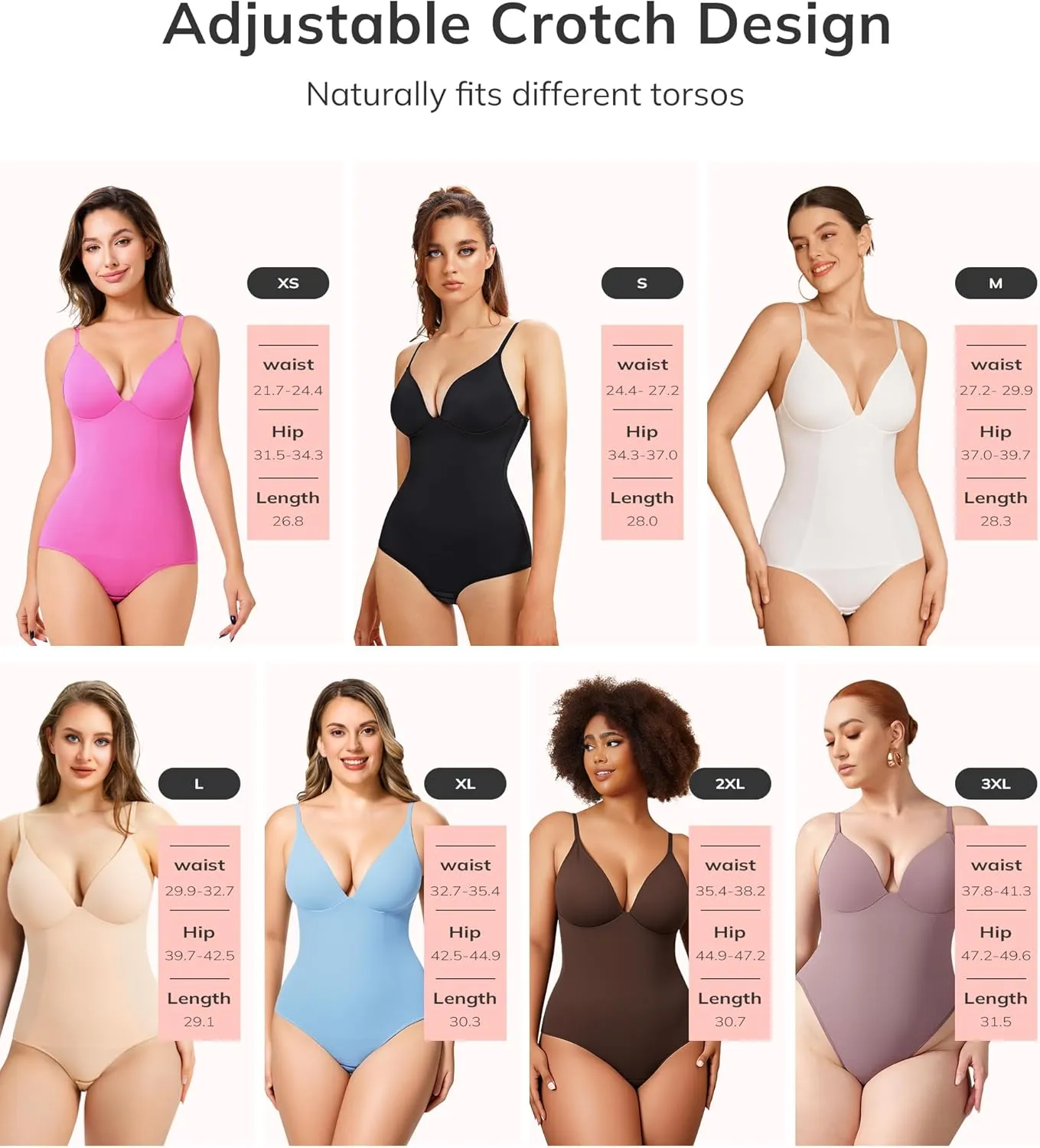 LODAY Shapewear Bodysuits for Women Deep V Neck Body Suit with Built in Bra