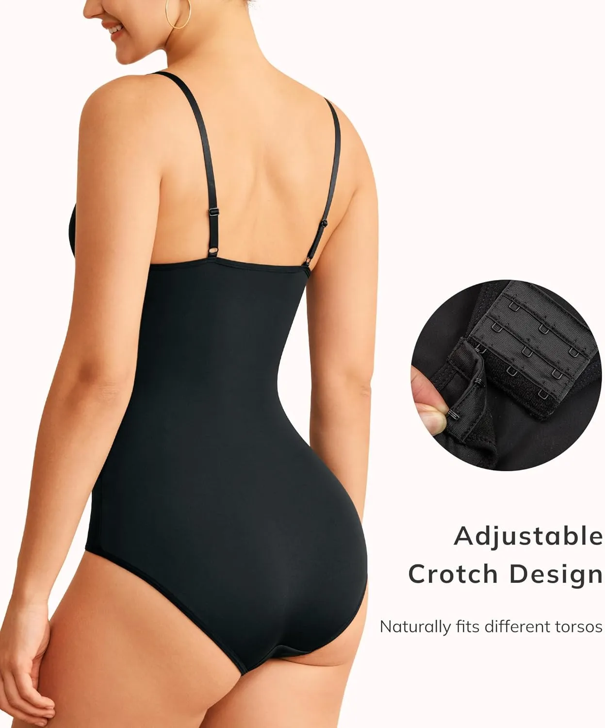 LODAY Shapewear Bodysuits for Women Deep V Neck Body Suit with Built in Bra