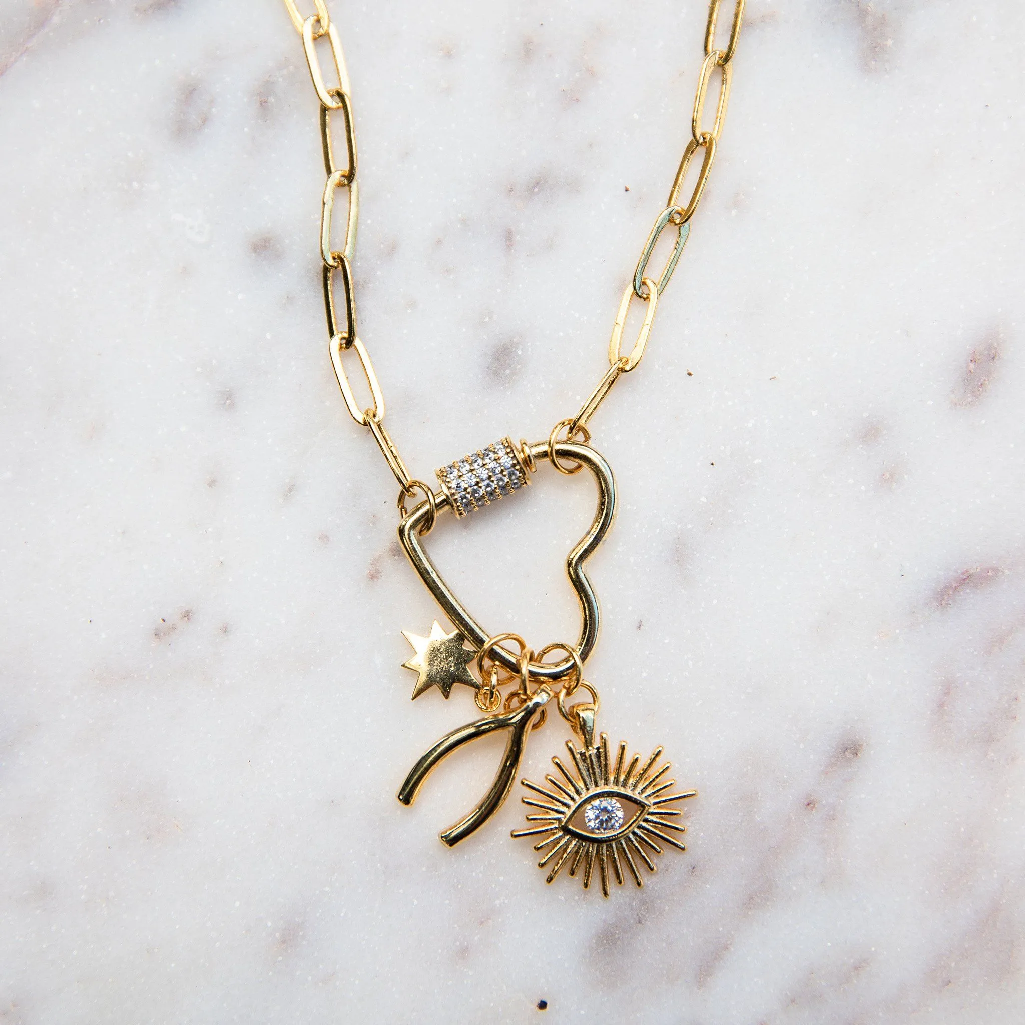 Love Lock Charm Necklace