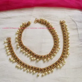 Matte Gold Polish Anklet