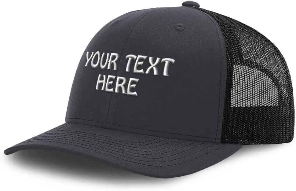 Mesh Trucker Hat Baseball Cap Custom Personalized Text Dad Hats for Men & Women