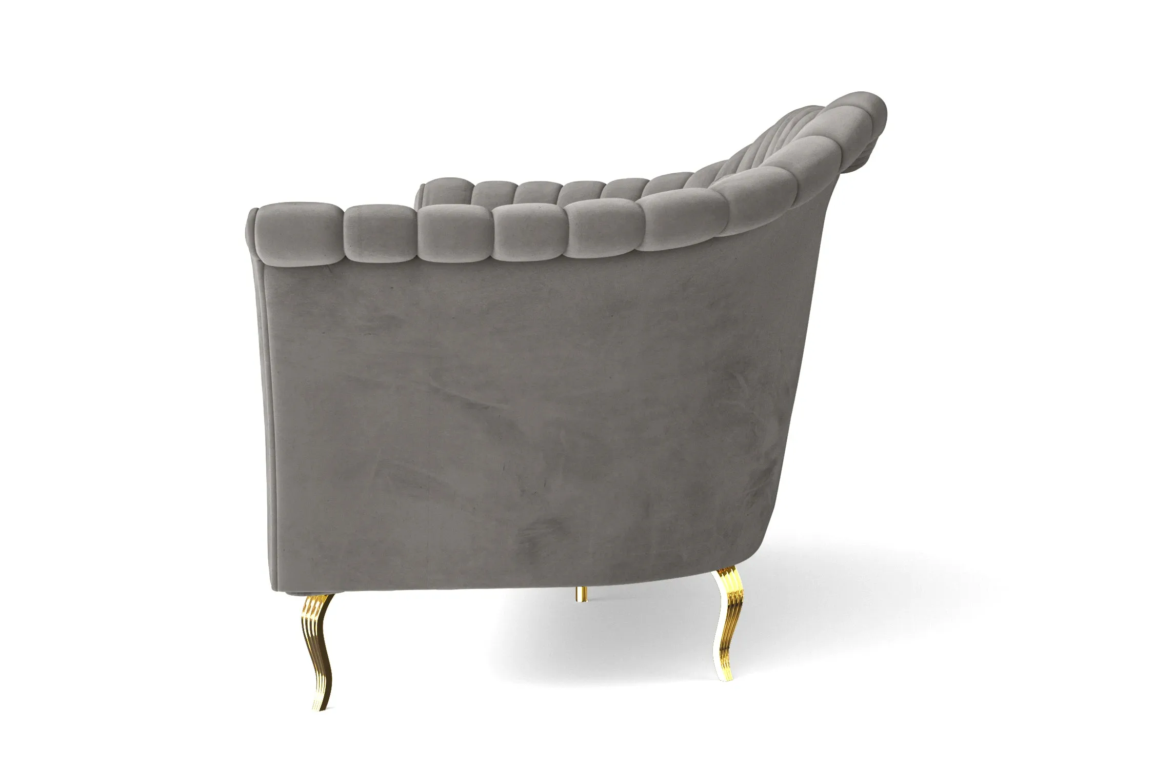 Milan 4 Seater Sofa Grey Velvet