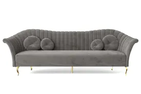 Milan 4 Seater Sofa Grey Velvet
