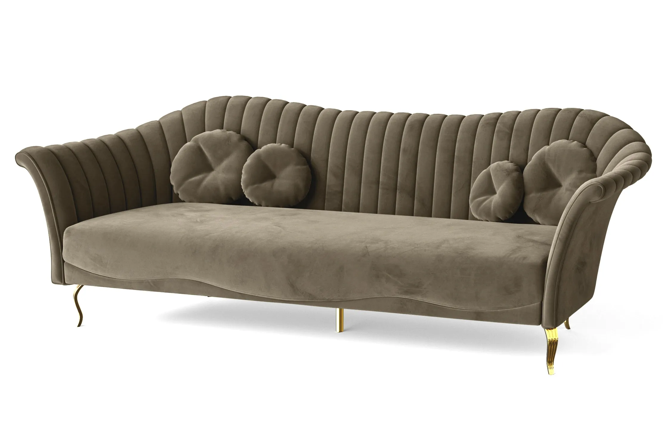 Milan 4 Seater Sofa Sand Velvet