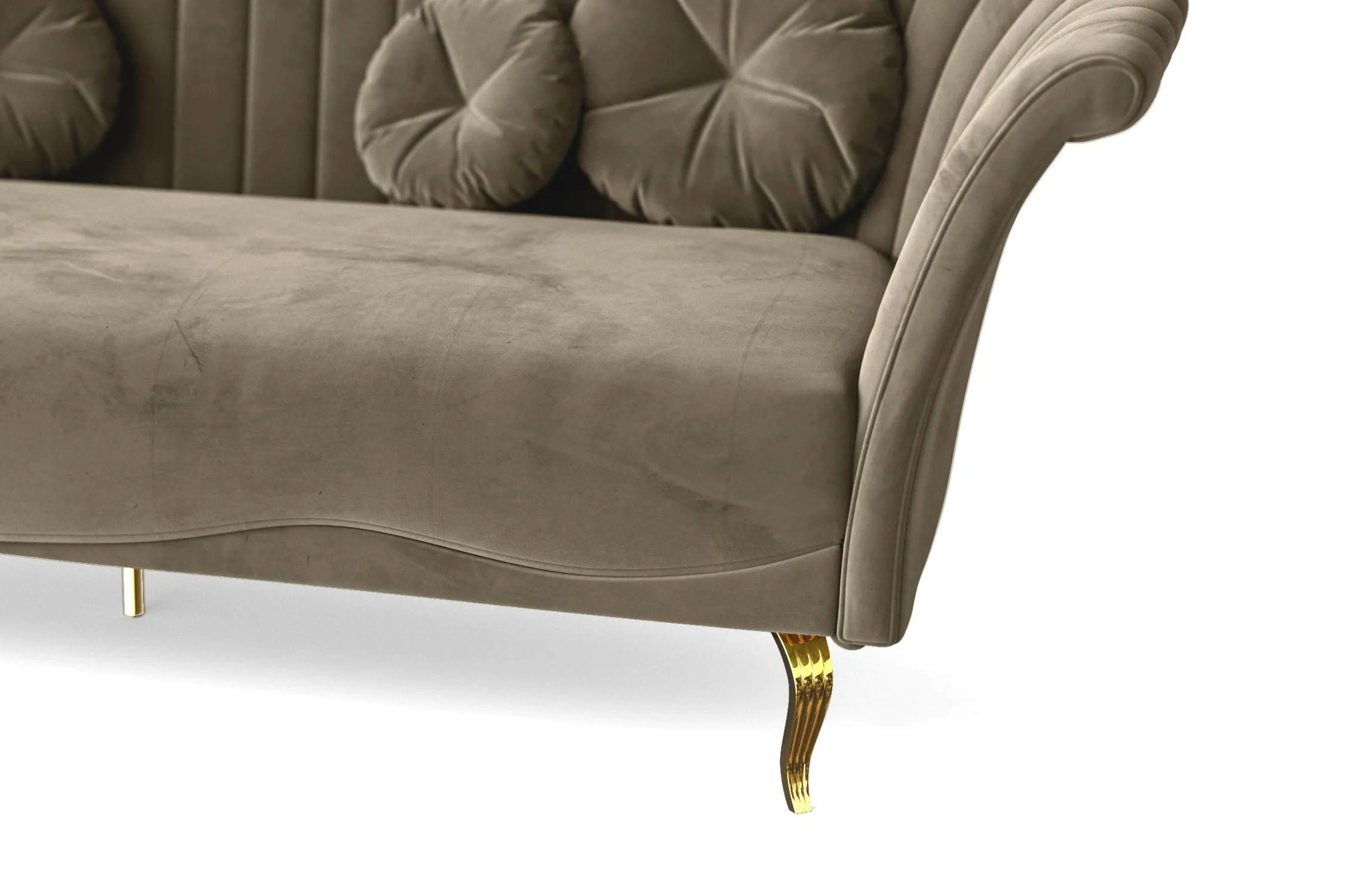 Milan 4 Seater Sofa Sand Velvet
