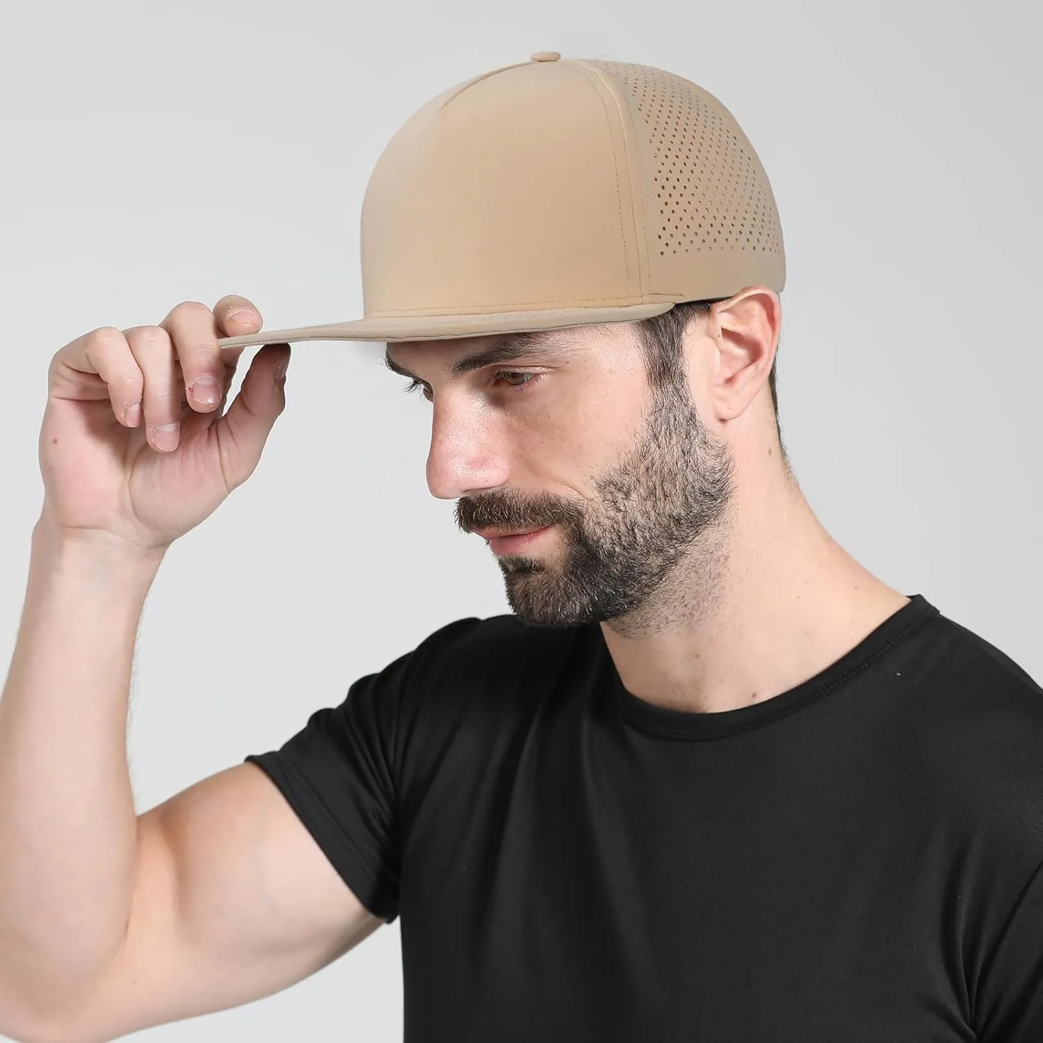 M/L/XL/XXL Oversize Flat Bill Baseball Cap for Men Women Quick Dry Snapback Hats Summer Mesh 5 Panel Cap