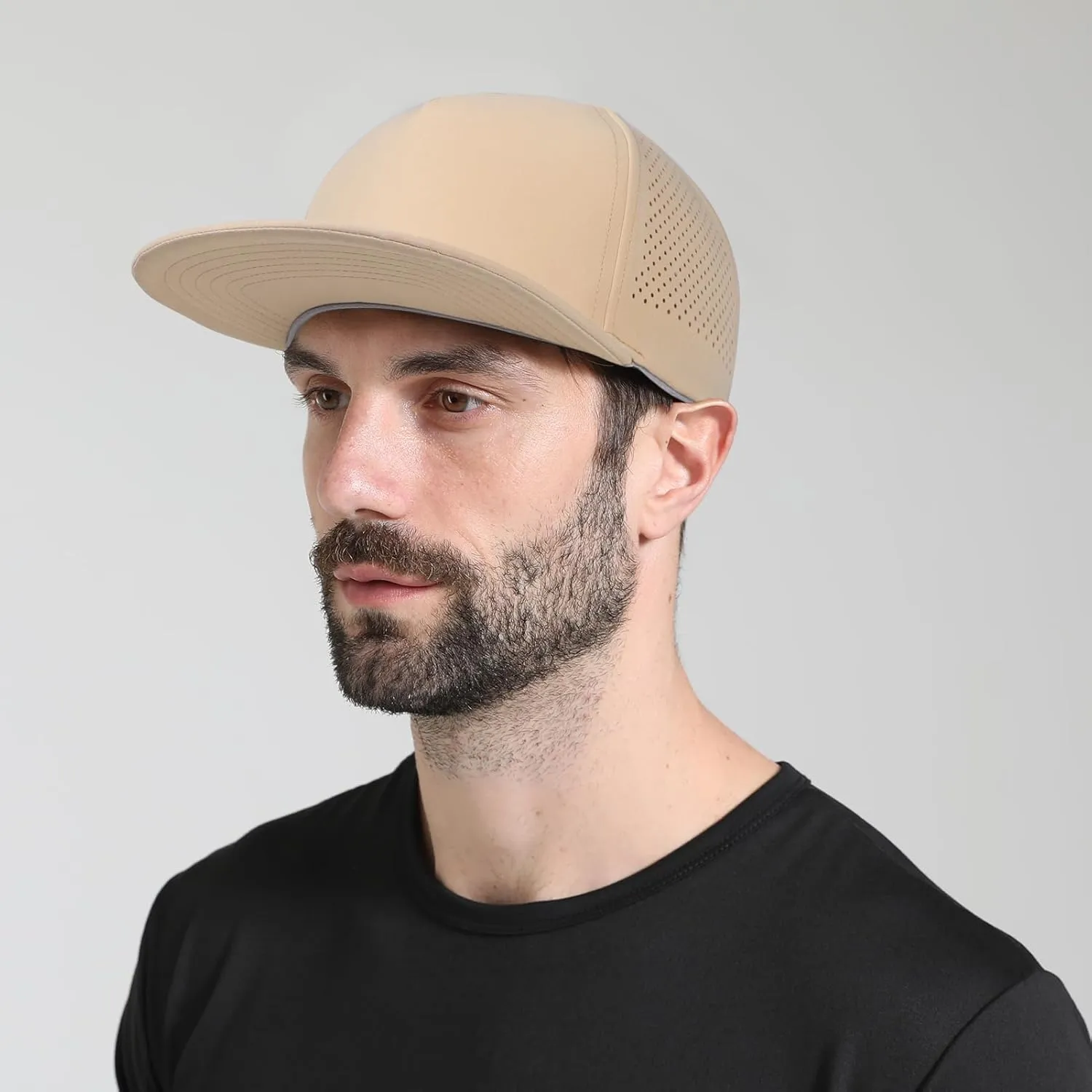 M/L/XL/XXL Oversize Flat Bill Baseball Cap for Men Women Quick Dry Snapback Hats Summer Mesh 5 Panel Cap