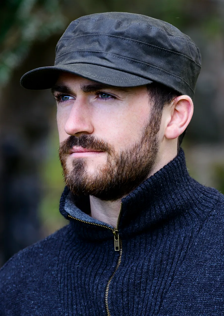 Mucros Wax Fishermans Cap | Green