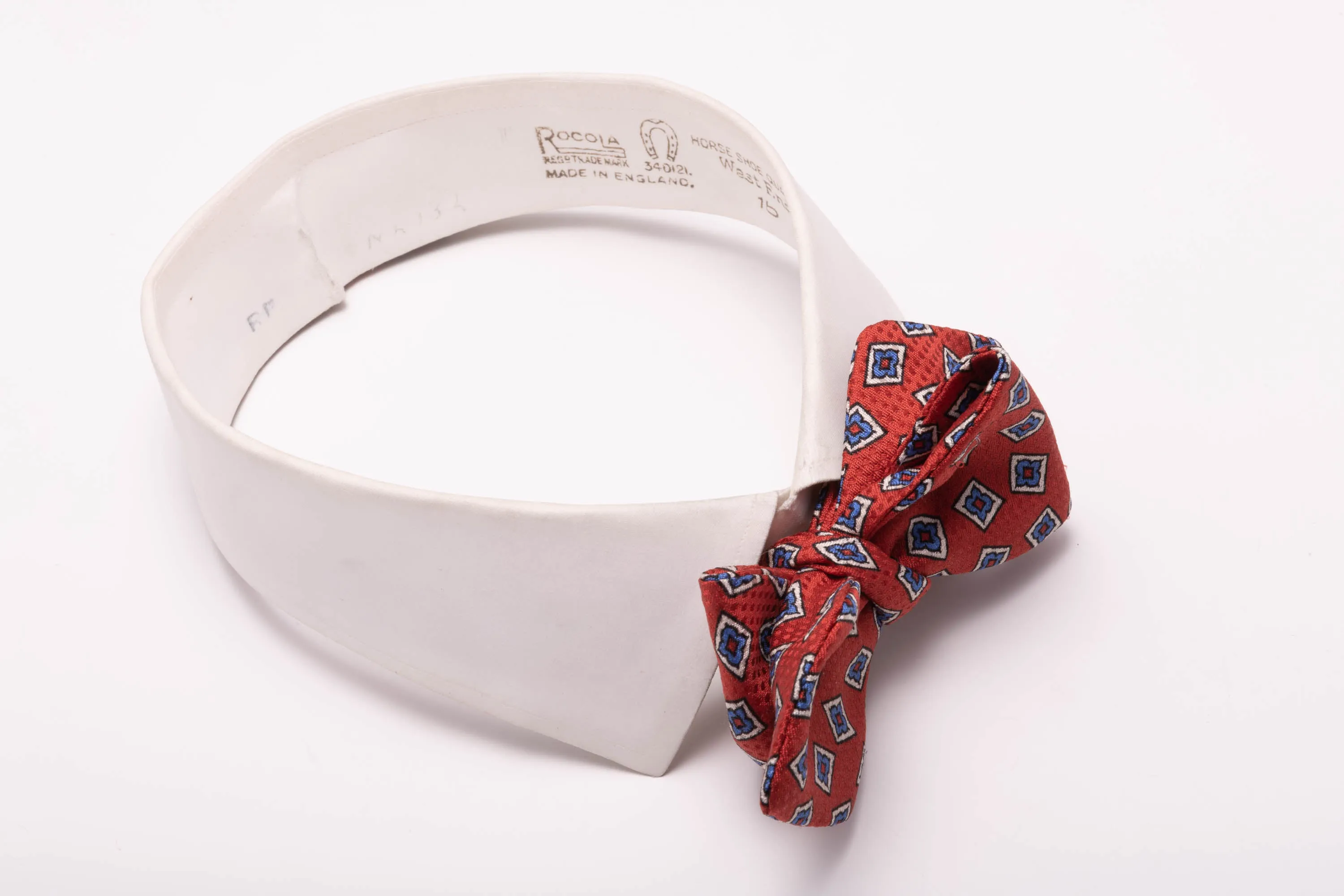 Orange Red Diamond Pattern Jacquard Woven Bow Tie
