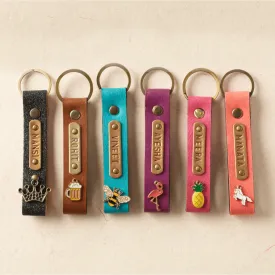 Personalized Leather Keychains - Summer Vibes