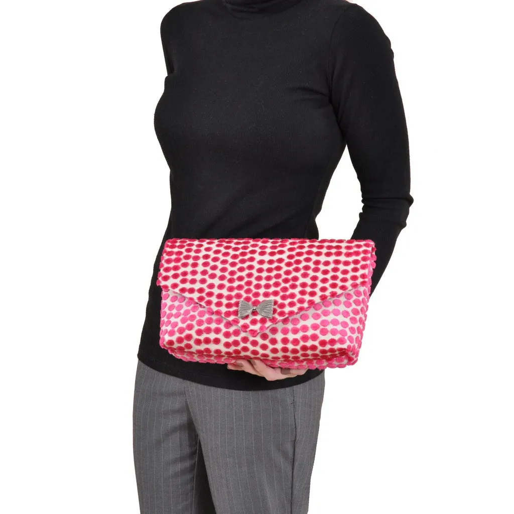 Polka Dot Pink envelope clutch