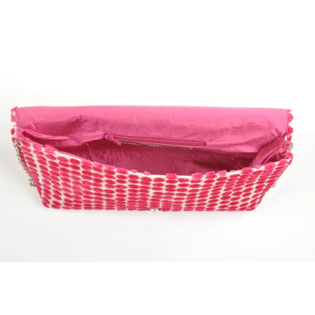 Polka Dot Pink envelope clutch