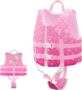 Premium Neoprene Swim Vest for Kids - with Adjustable Safety Straps Age 1-9,Ideal Buoyancy Swim Aid for Boys, Girls, and Toddlers