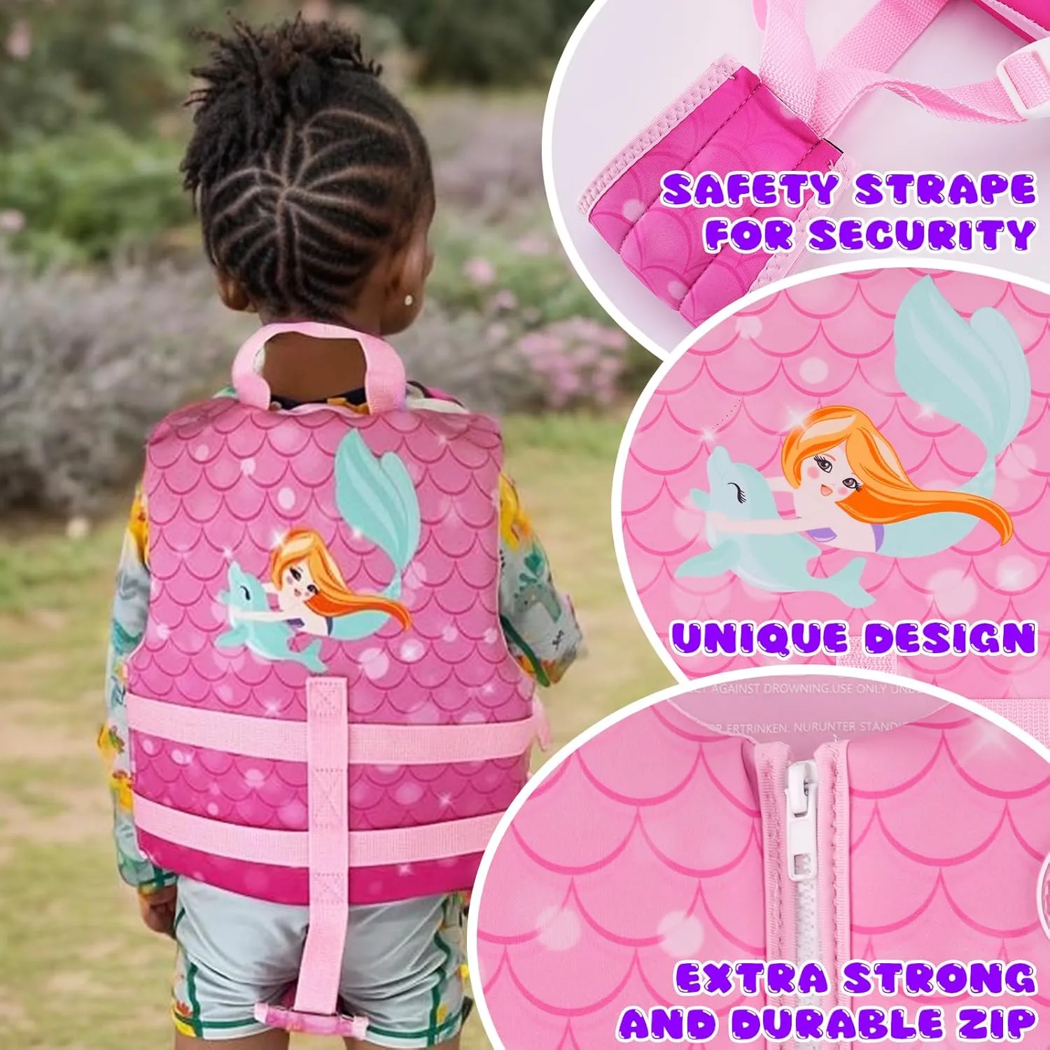 Premium Neoprene Swim Vest for Kids - with Adjustable Safety Straps Age 1-9,Ideal Buoyancy Swim Aid for Boys, Girls, and Toddlers