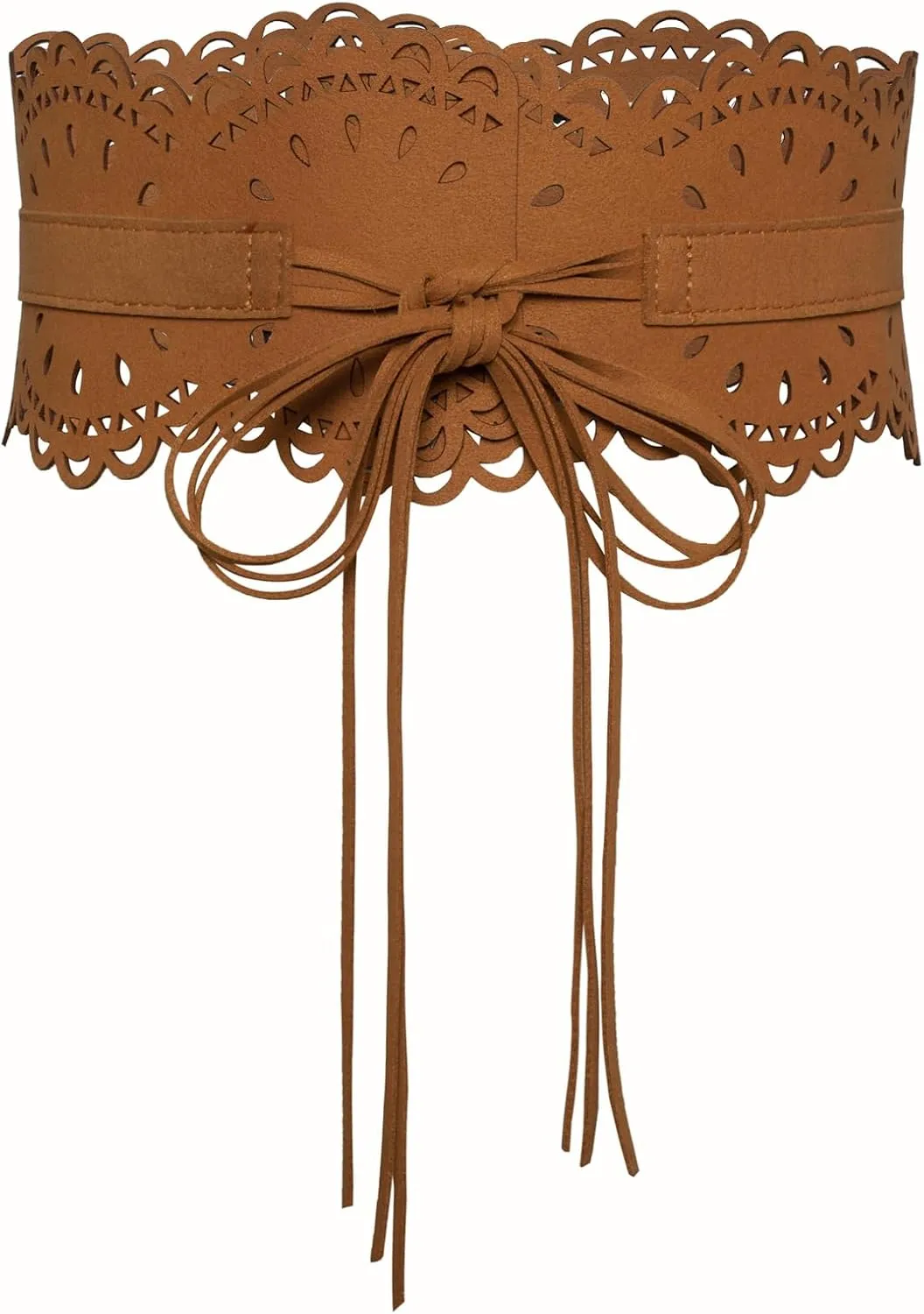 Scarlet Darkness Corset Belt for Women Wide Renaissance Belt Bow Tied Suede Cinch Belts