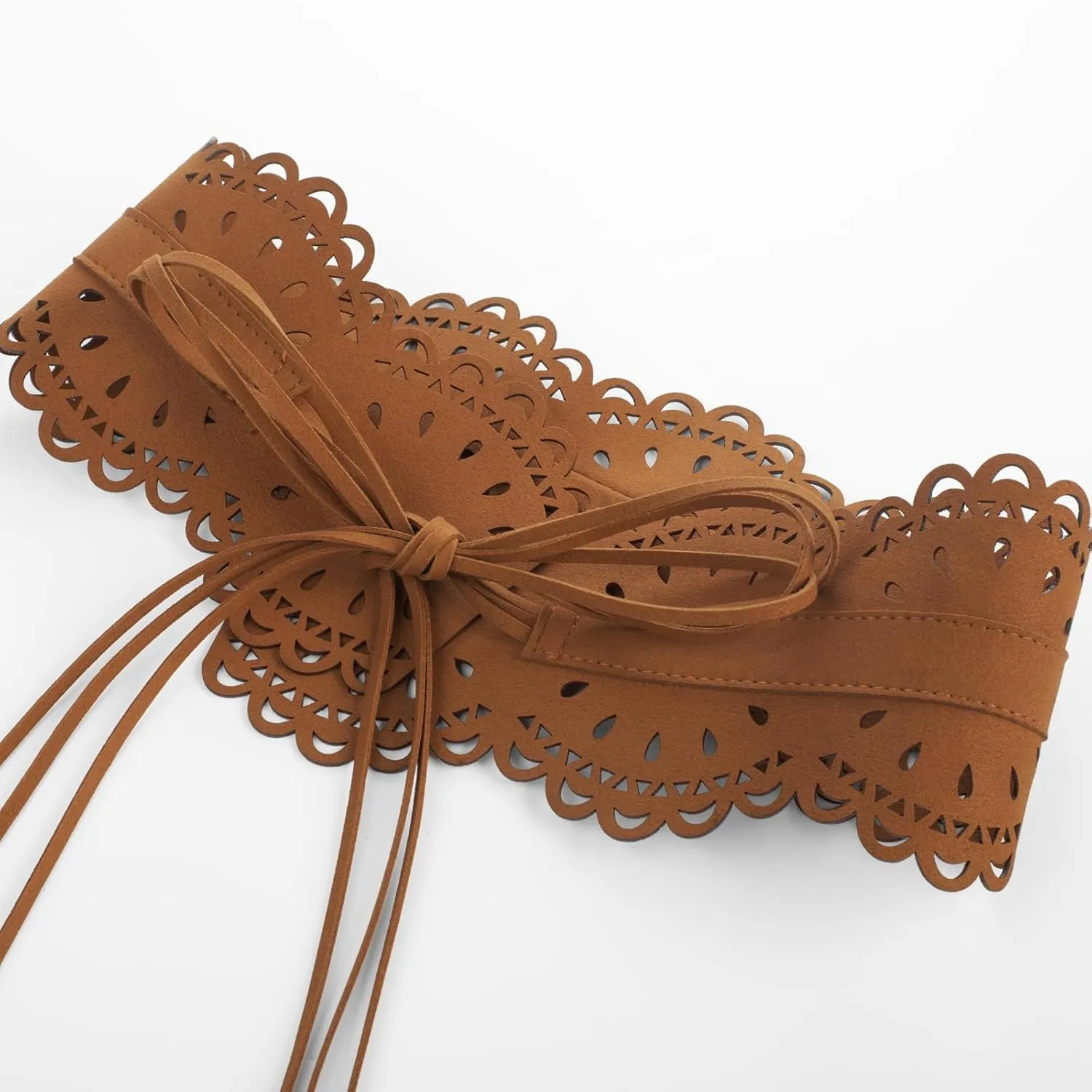 Scarlet Darkness Corset Belt for Women Wide Renaissance Belt Bow Tied Suede Cinch Belts