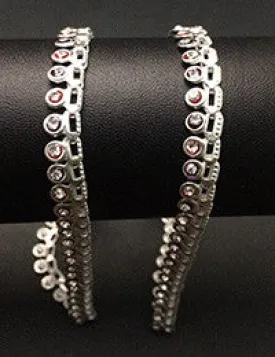 Silver Anklets Stones