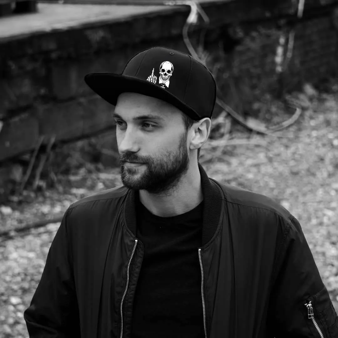 Skull Hat Flat Bill Hats for Men Boys Skeleton Cap USA American Flag Black Mens Snapback Hats Flat Brim Snap Backpack