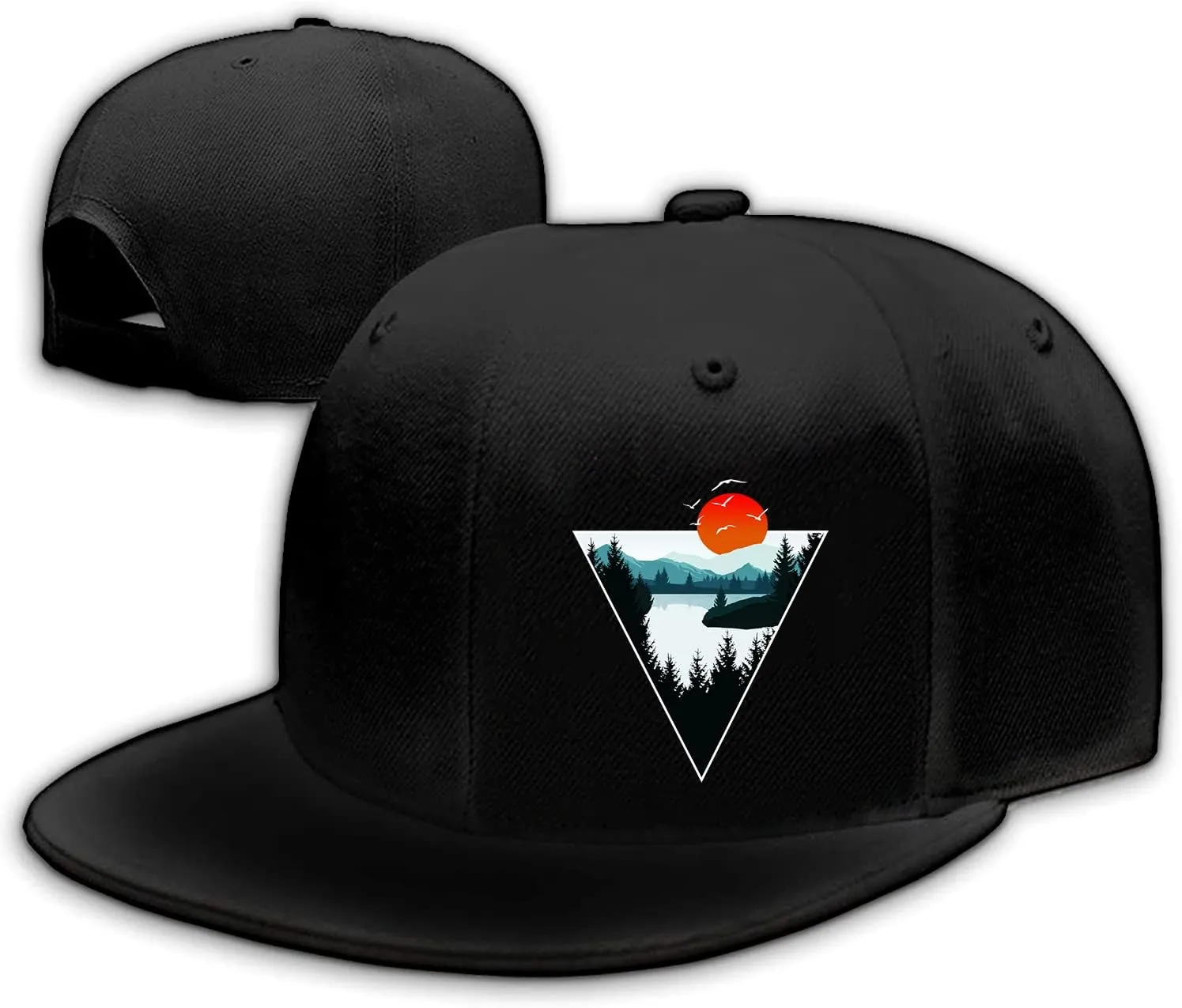 Skull Hat Flat Bill Hats for Men Boys Skeleton Cap USA American Flag Black Mens Snapback Hats Flat Brim Snap Backpack