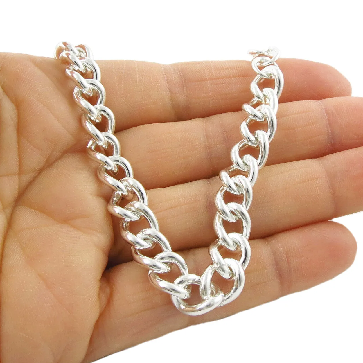 Sterling Silver Chunky Curb Chain Bracelet