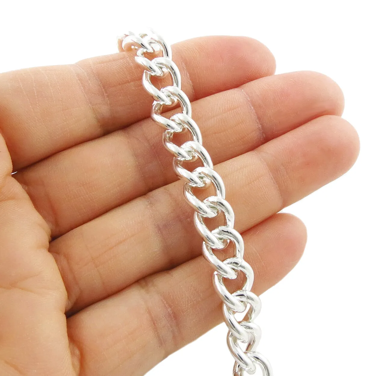 Sterling Silver Chunky Curb Chain Bracelet