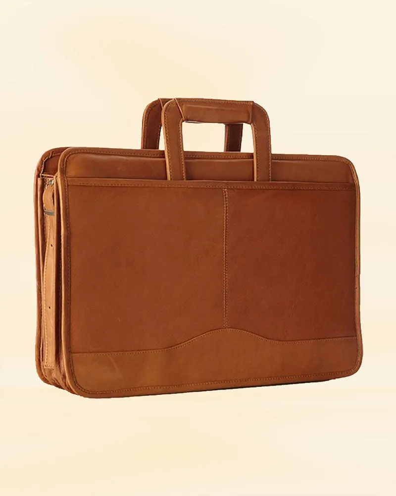The Pricy Triple Gusset Drop Handle Briefcase