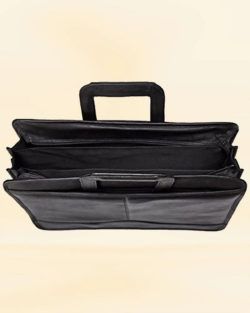 The Pricy Triple Gusset Drop Handle Briefcase
