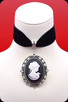 The VICTORIAN Antique Silver Black Choker