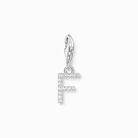 Thomas Sabo Charm pendant letter F with white stones silver