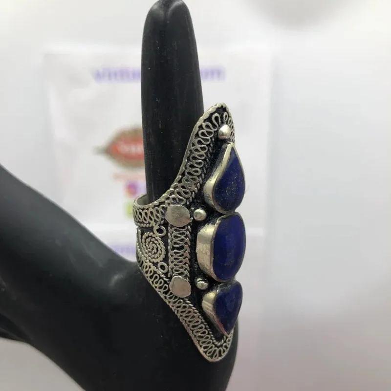 Three Stones Tribal Kuchi Statement Ring