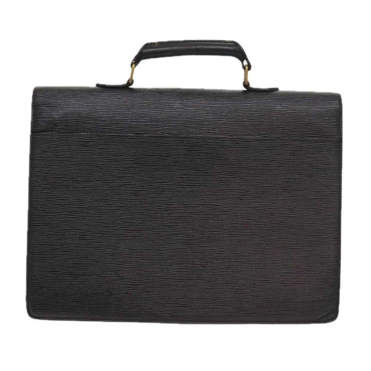 Trendy Inspired Louis Vuitton Epi Serviette Ambassador Business Bag Black M54412 Lv Auth 55373