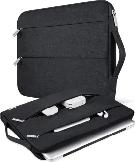 V Voova Laptop Sleeve Carrying Case 13 13.6 Inch for MacBook Air 13 M3/M2/M1, MacBook Pro 13, IPad Pro 12.9, Waterproof Slim Computer Cover Bag with Handle, Black