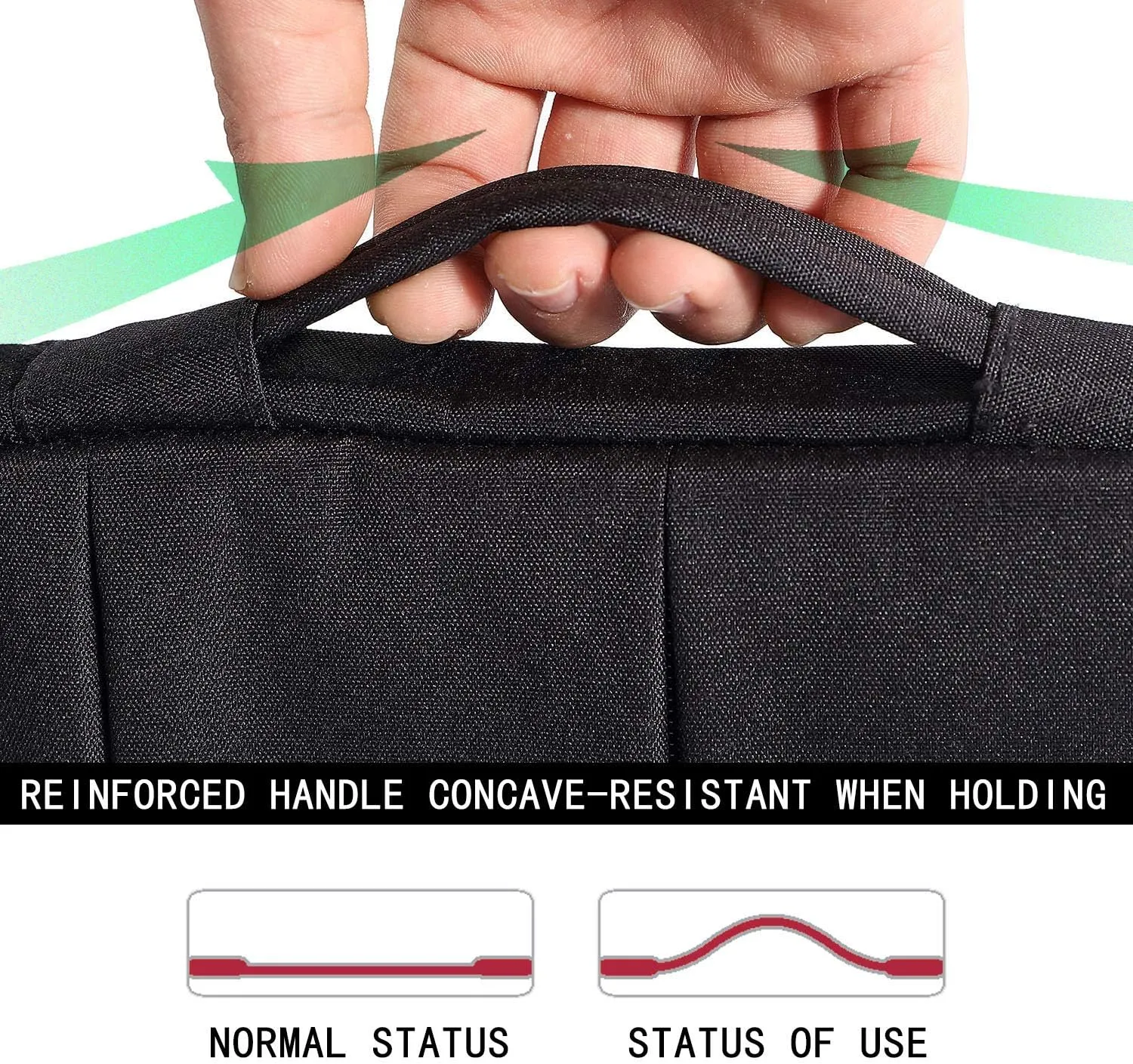 V Voova Laptop Sleeve Carrying Case 13 13.6 Inch for MacBook Air 13 M3/M2/M1, MacBook Pro 13, IPad Pro 12.9, Waterproof Slim Computer Cover Bag with Handle, Black