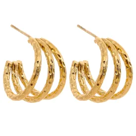 VAIGE Stainless Steel C Shape Geometric Hollow Layered Earrings - Trendy Waterproof Fashion Jewelry