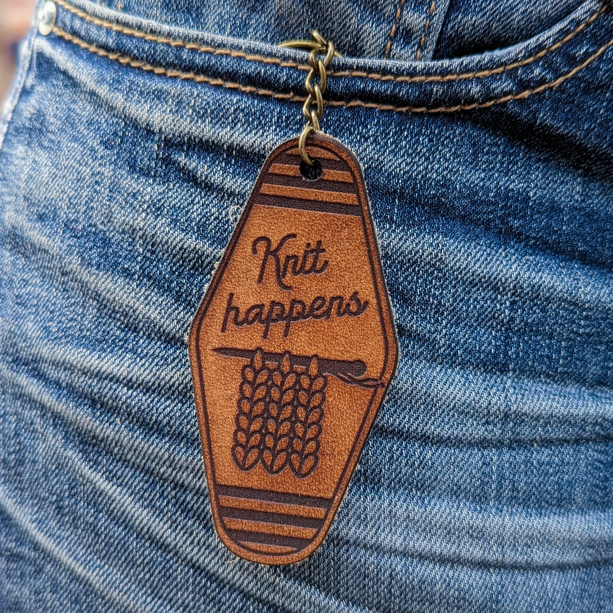 Vintage Motel Key keychain | Knit Happens