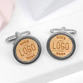 Wooden Personalised Logo Cufflinks