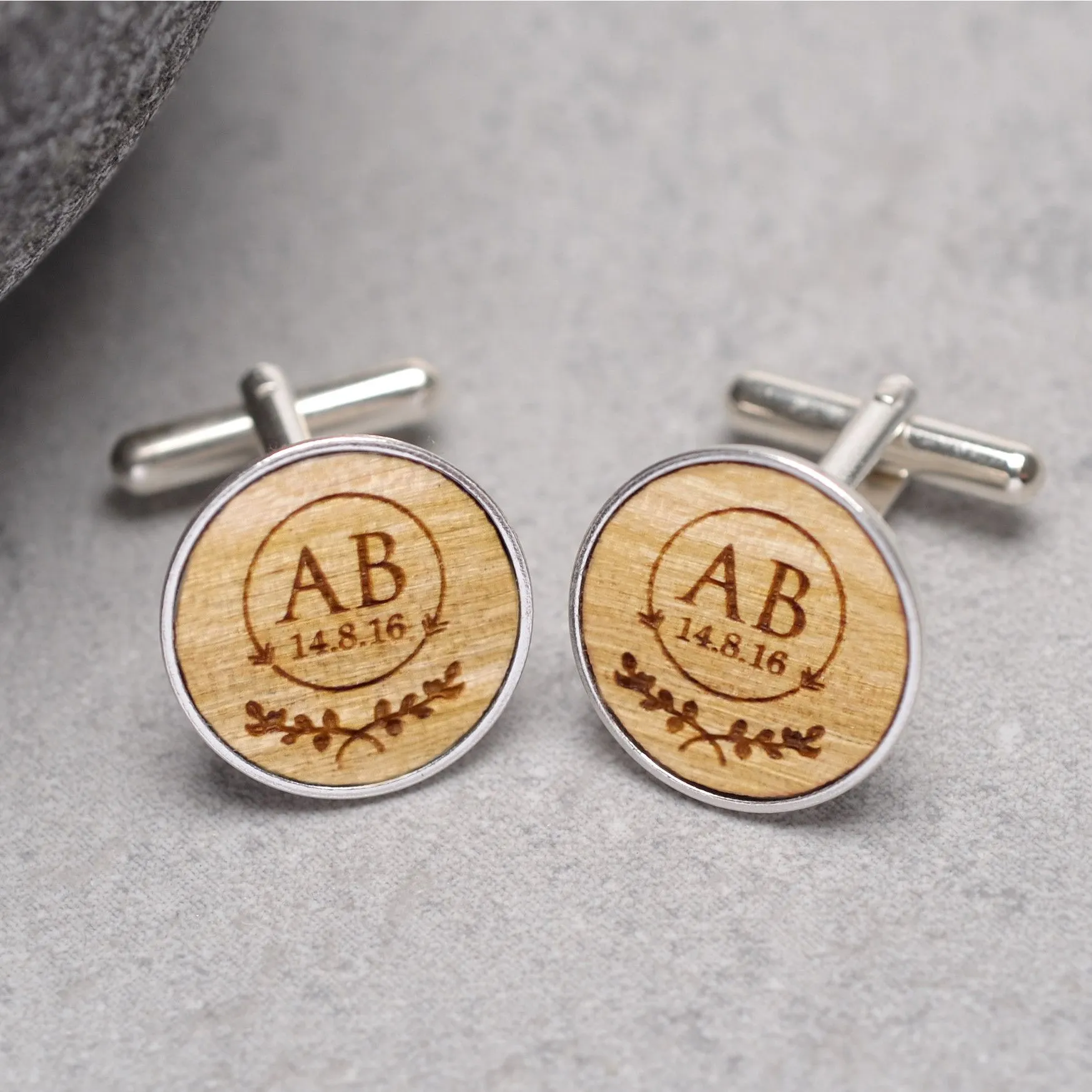 Wooden Personalised Logo Cufflinks