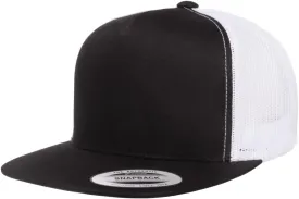 Yupoong 5-Panel YP Classic Trucker Cap | High Profile Flat Visor Snapback | OSFM | Bulk Packs Available